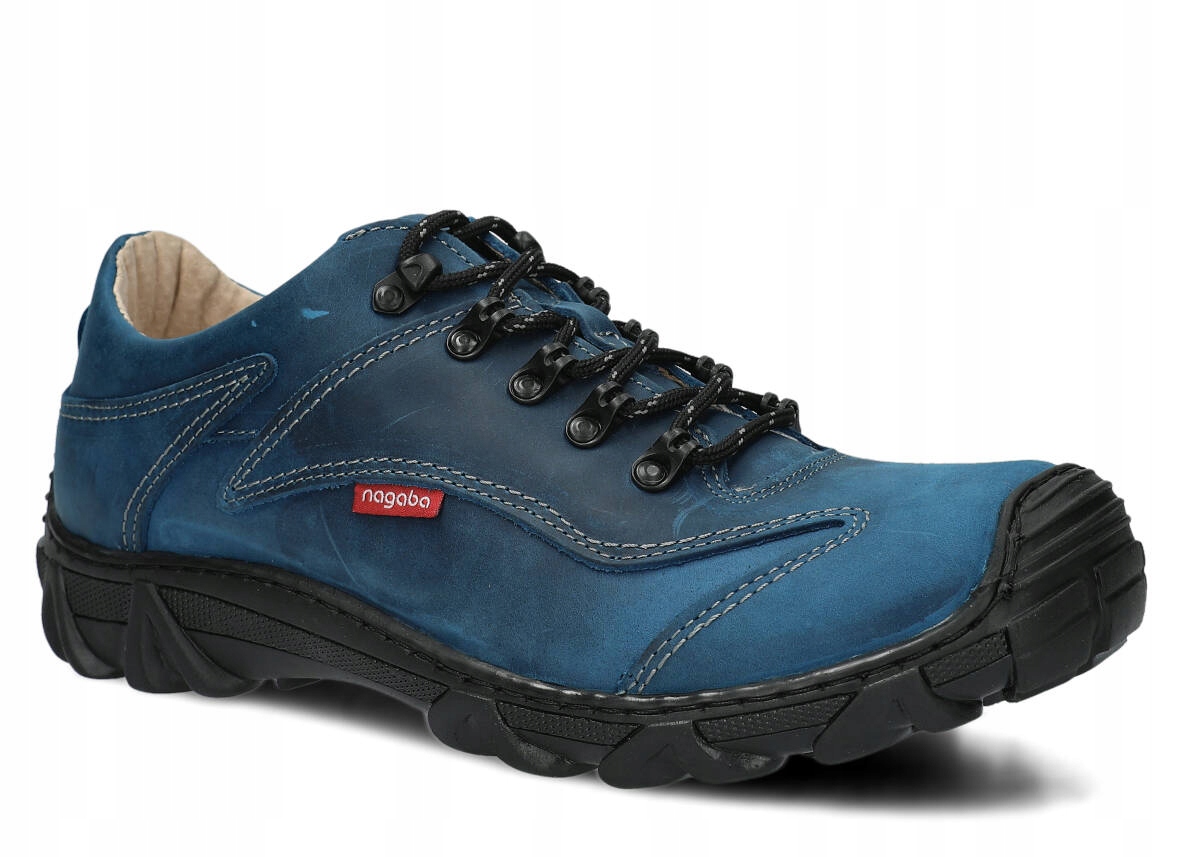 Nagaba 400 Kobalt – Pohodlné Kožené Polské Pánské Trekové Polobotky