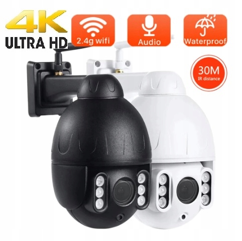 8MPX 4K KAMERA OBROTOWA WIFI PTZ Auto Tracking Model A5 GSM Dark