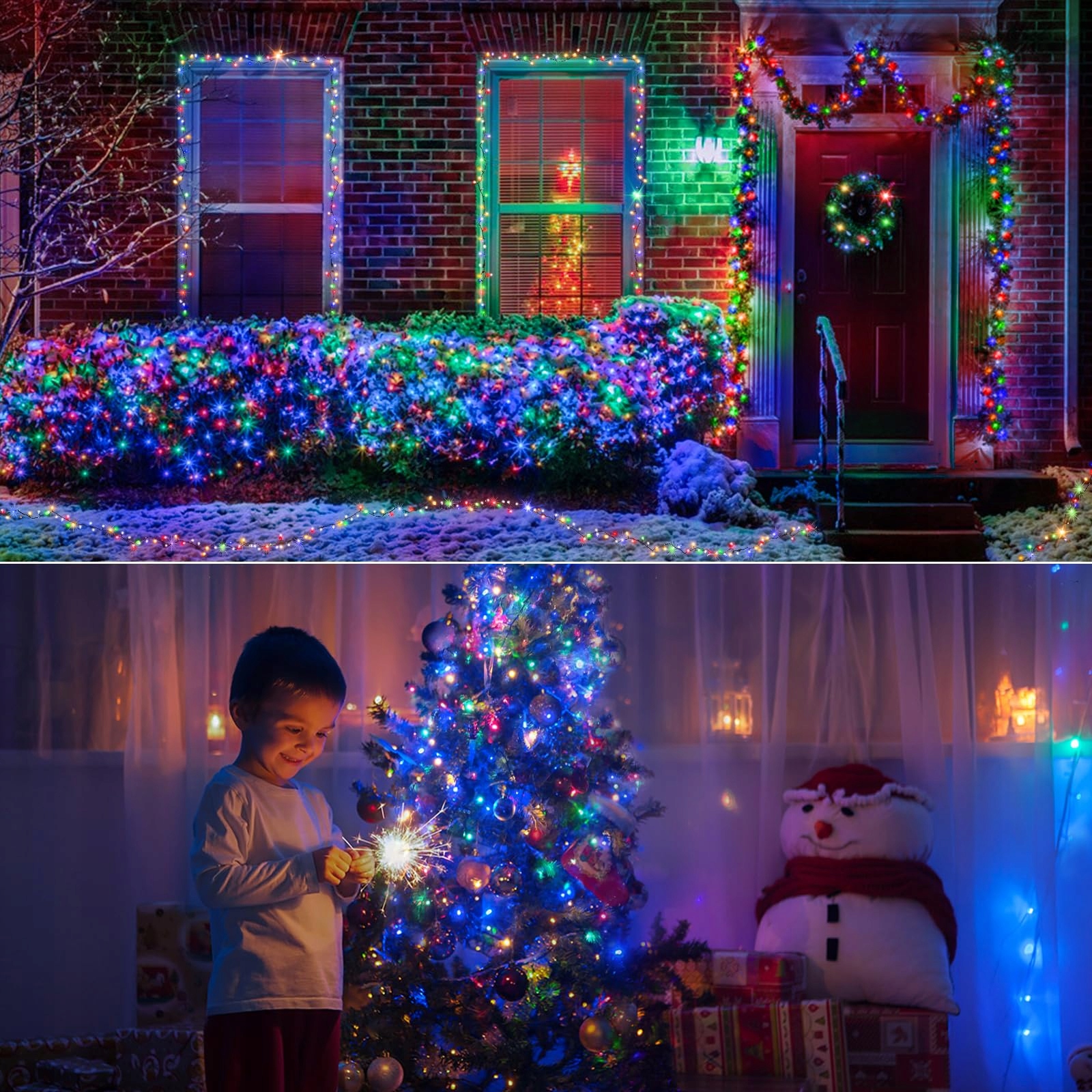 LYNNON 30m 1000 LED Kolorowe Lampki Zewnętrzne Wodoodporne z Pilotem — miniatura 3