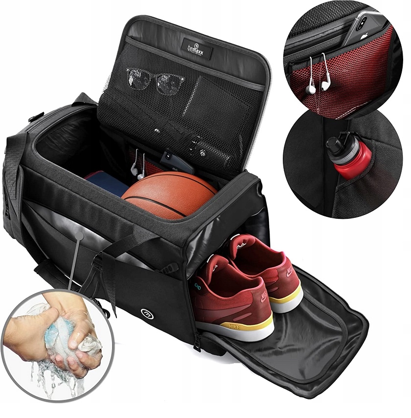 TORBA TRENINGOWA FUNKCJA PLECAKA PRZEGRODA na BUTY