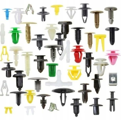 SPINKI KLIPSY KOŁKI KLIPY PINY ZACZEPY SAMOCHODOWE DO TAPICERKI 500 SZT