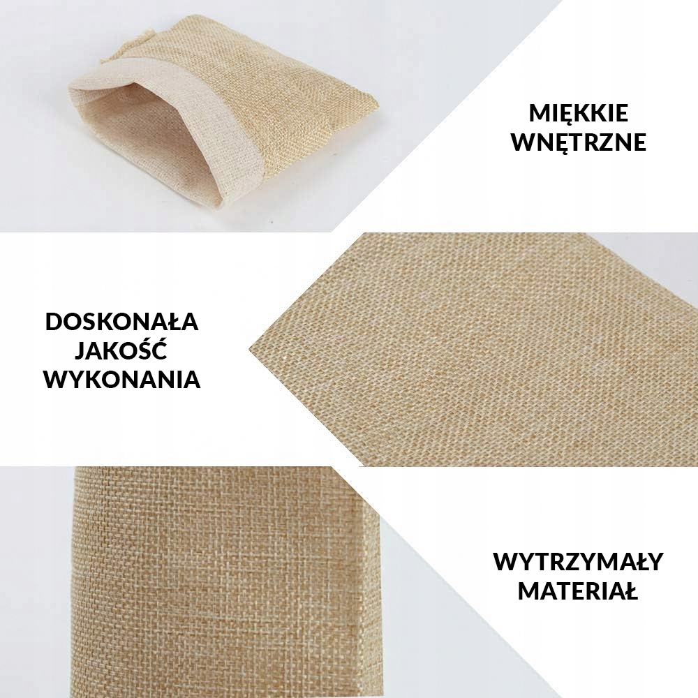 WOREK JUTOWY DUŻY NA PREZENTY ZE SZNURKIEM WORECZKI LNIANE 22x30 GRUBE EKO Cechy dodatkowe brak