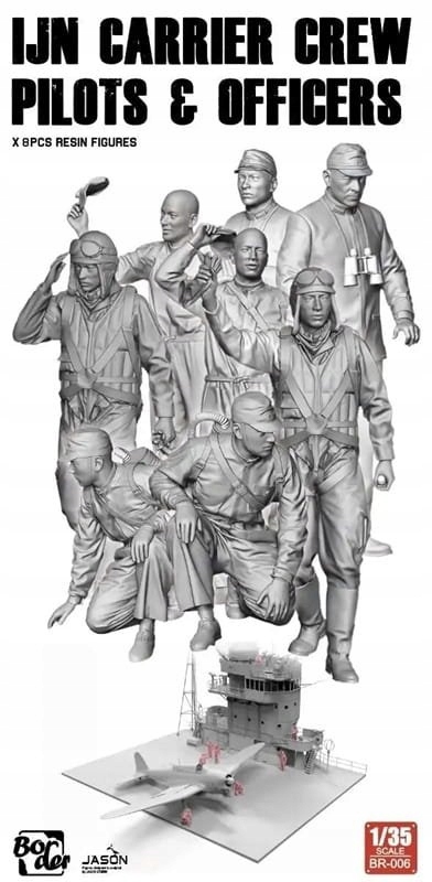 Ijn Carrier Crew Pilots & Office Border Model BR-006 v měřítku 1/35