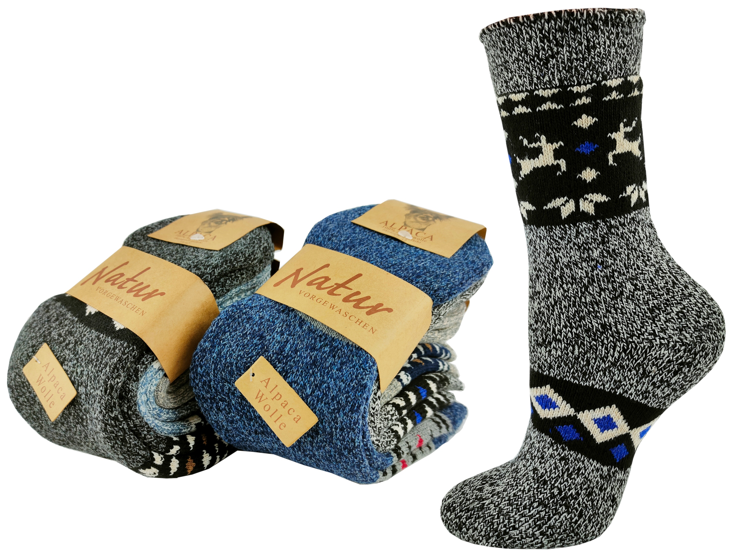 

6X Skarpety Damskie Wełna Alpaka Bezuciskowe 35-38