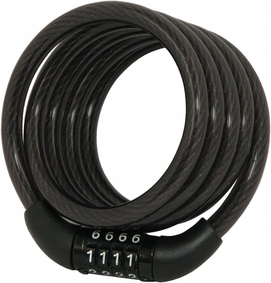 Kłódka rowerowa Master Lock z linką i szyfrem, czarna, 8143D