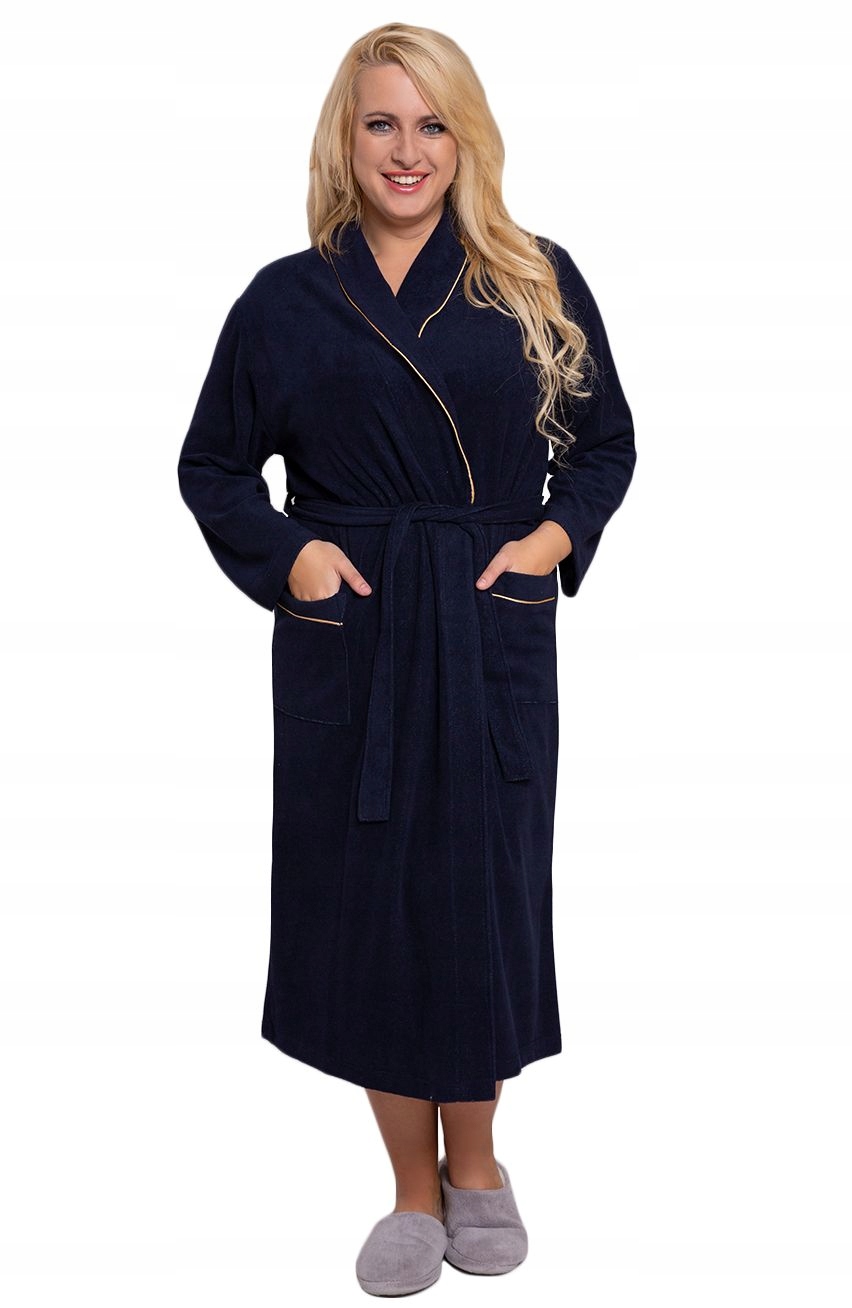 Pletený modrý župan 46