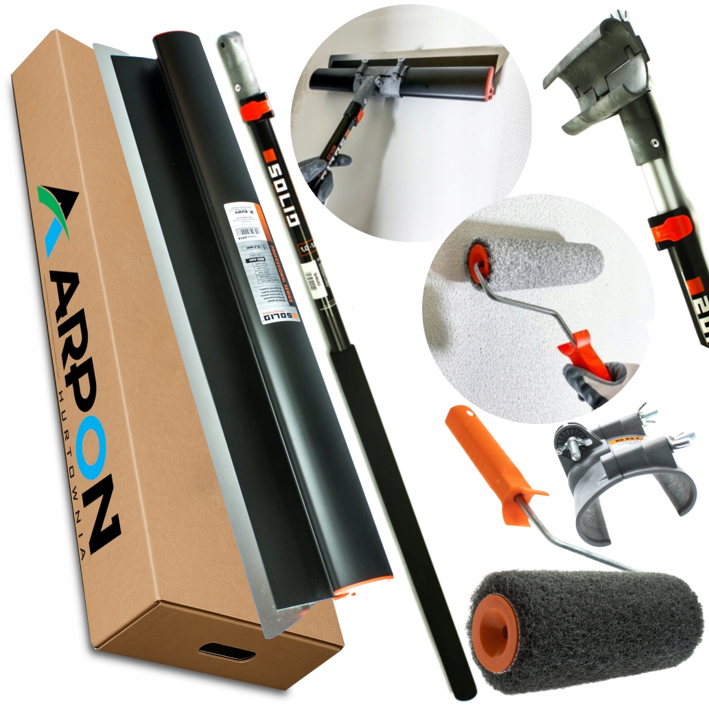 Fasádní Špachtle Nůž , lízátko 65 cm, teleskopická rukojeť, adaptér, váleček Arpon