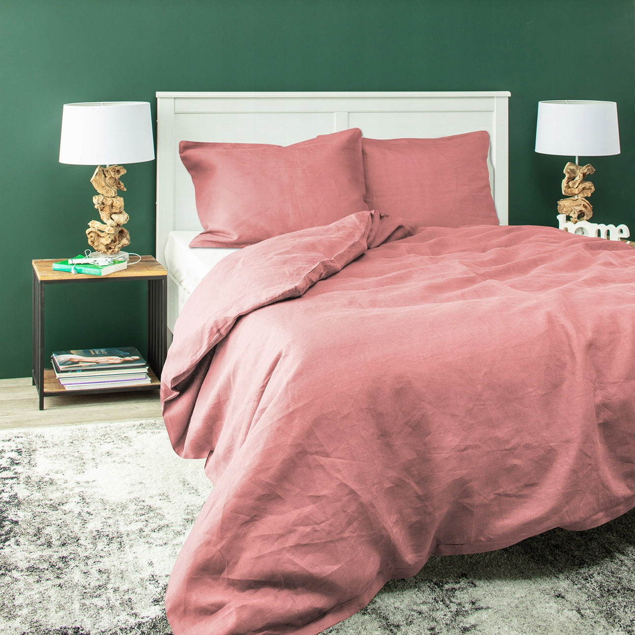 Dekoria Súprava ľanovej posteľnej bielizne Linen 200 x 200 cm