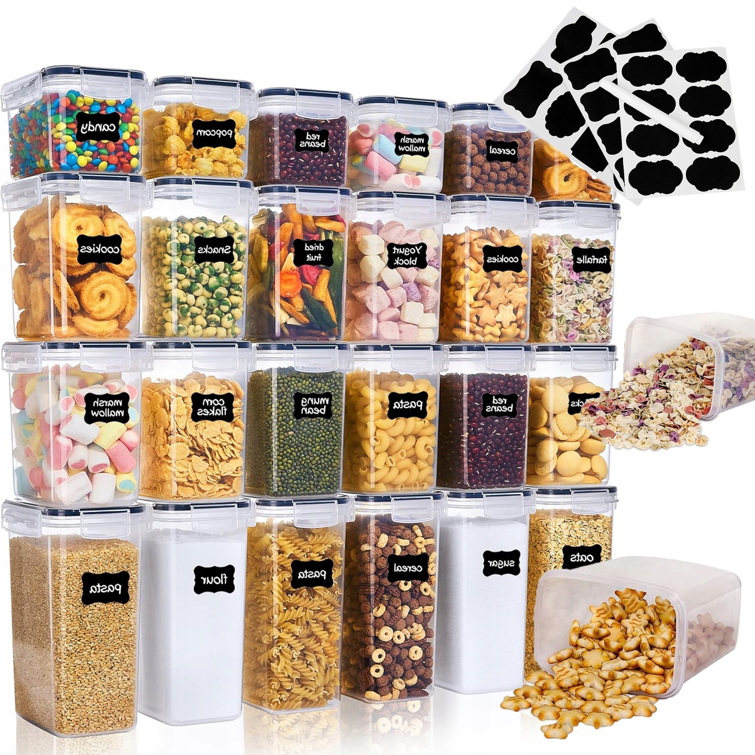 Průhledný, Těsně Uzavřená Zavařovací Sklenice Na Potraviny, Sada 24 Kusů