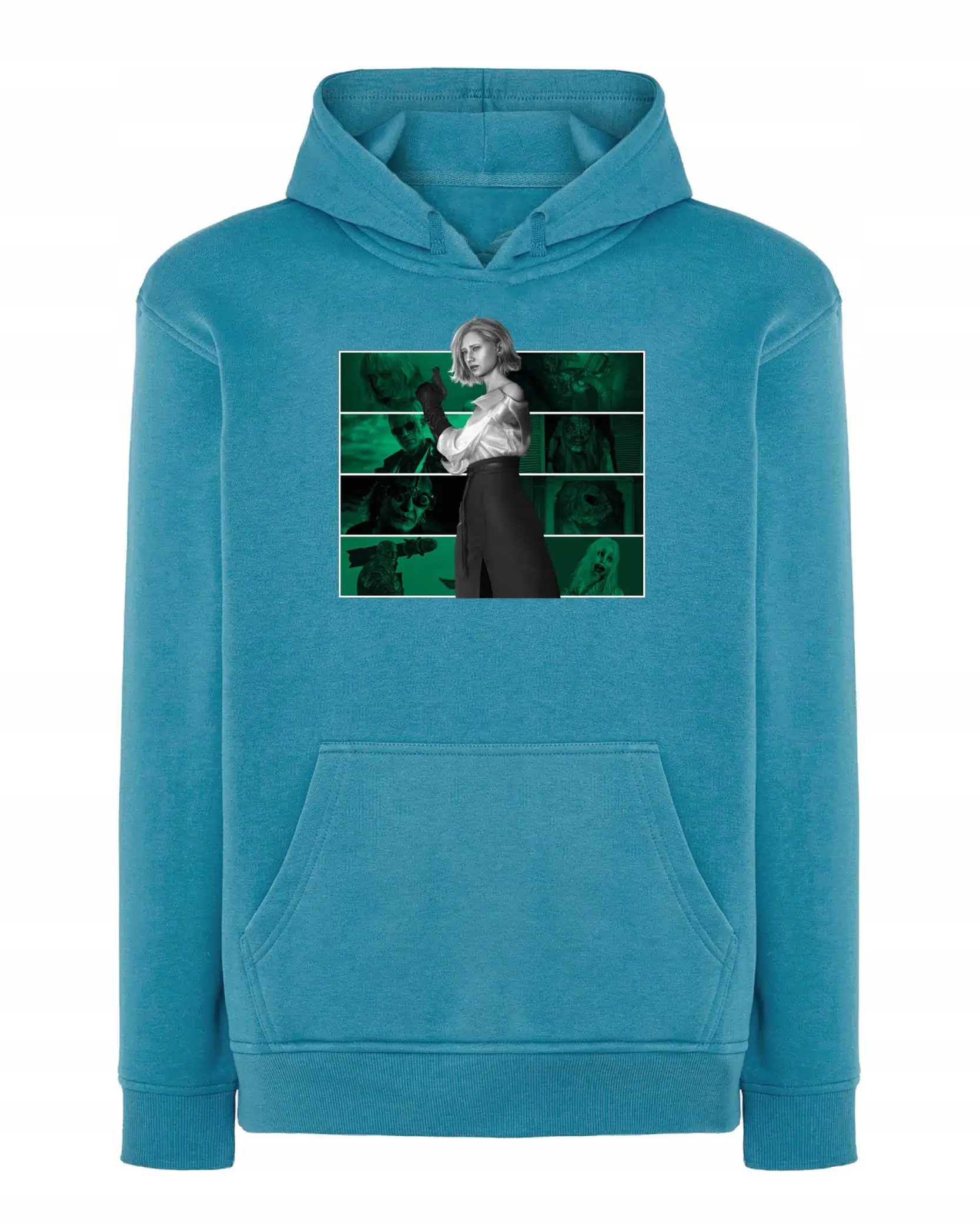 Mikina s kapucí Personalizovaná hra Horor Survival Re Modrá XL