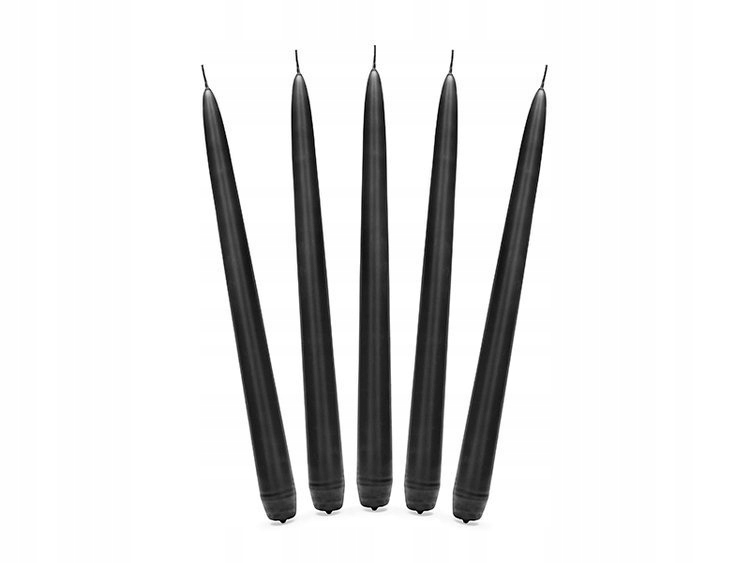 

Świeca Stożkowa Matowa Czarna 10 Szt. 24 CM