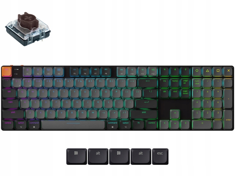 Klawiatura Keychron K5 Qmk Wireless Brown Switch Czarno-szary