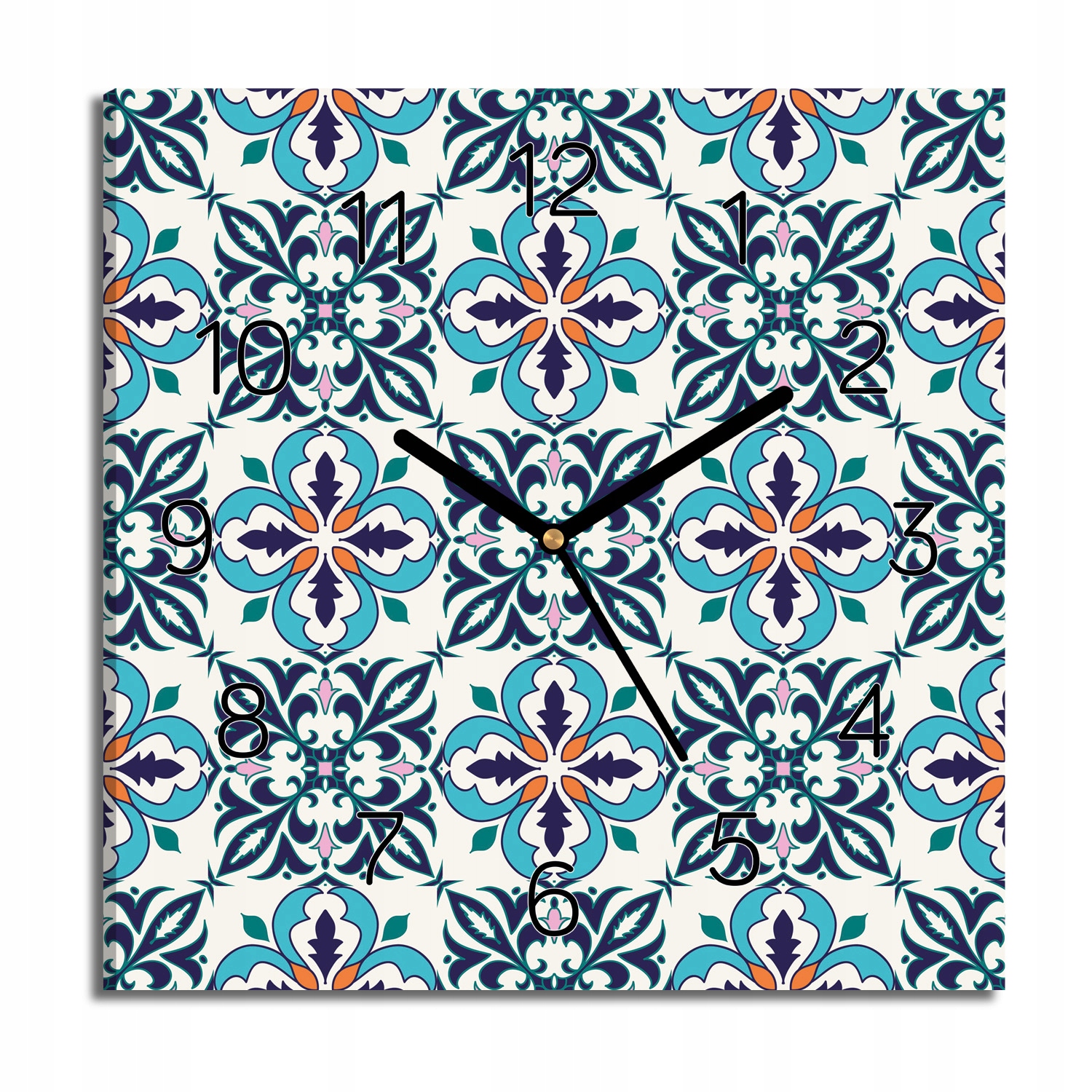 hodiny na obraze Ornament vector do obývacího pokoje 30x30