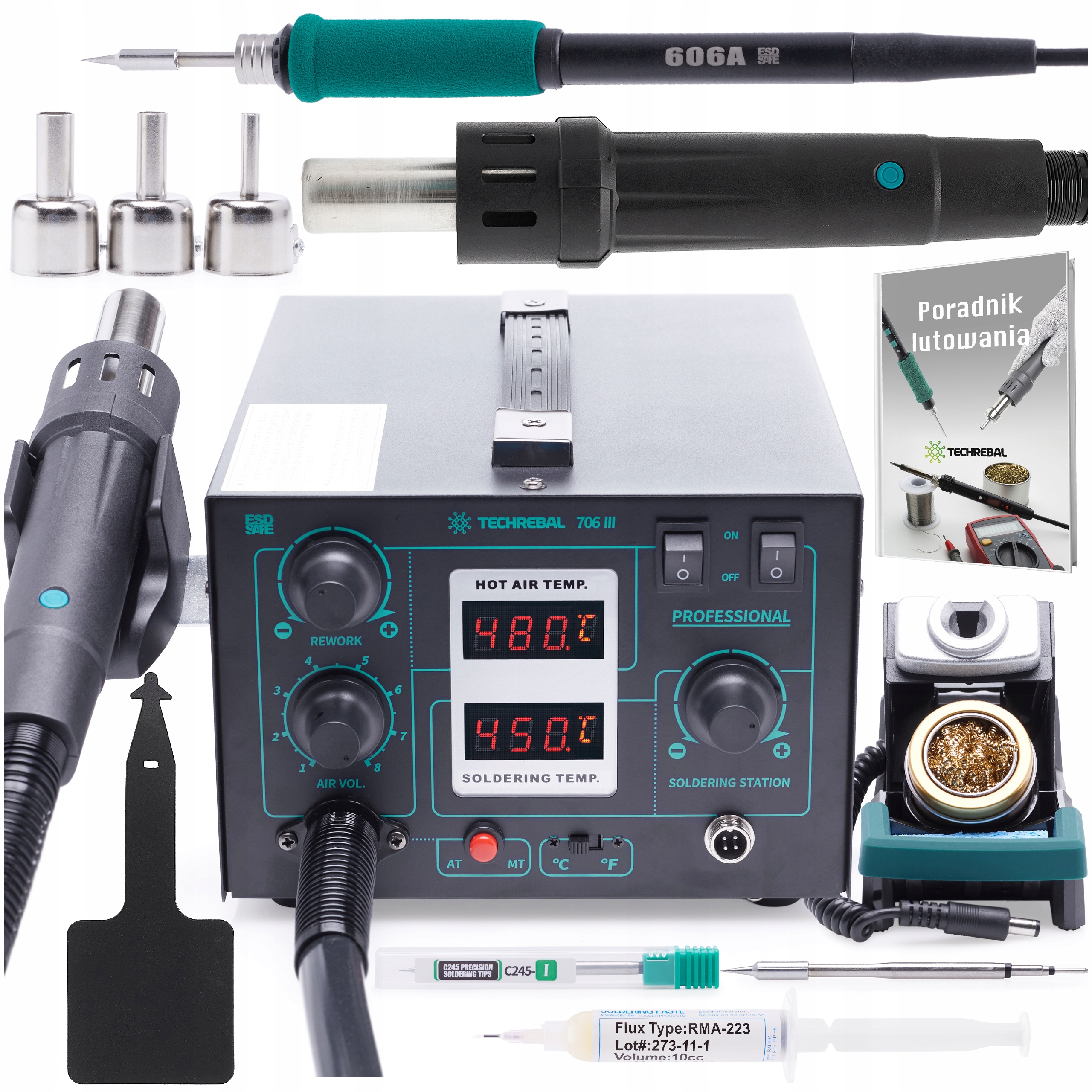 Pájecí Stanice Hot Air Techrebal 706-III 720 W Grot C245 Předehřívání 720 W