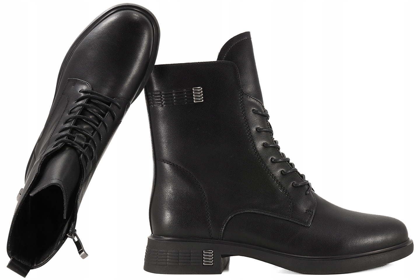 Jankowski JK/B-3-216 Boty Zateplené Kotníkové Boty Zimní Kozačky Kůže 39 Černá