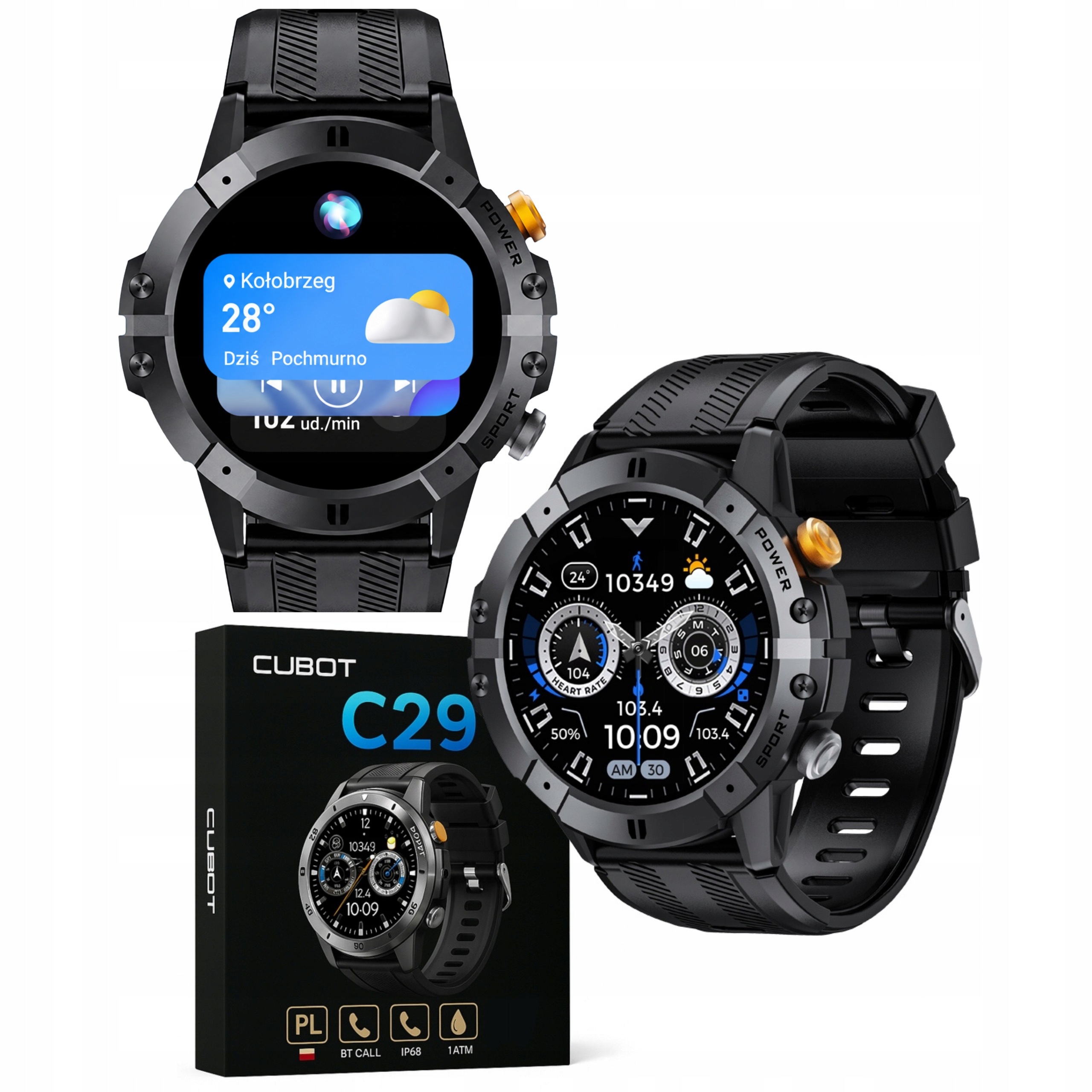 Chytré Hodinky Pánské Sportovní hodinky Vodotěsné 49 mm IP68 Cubot C29 Menu Pl