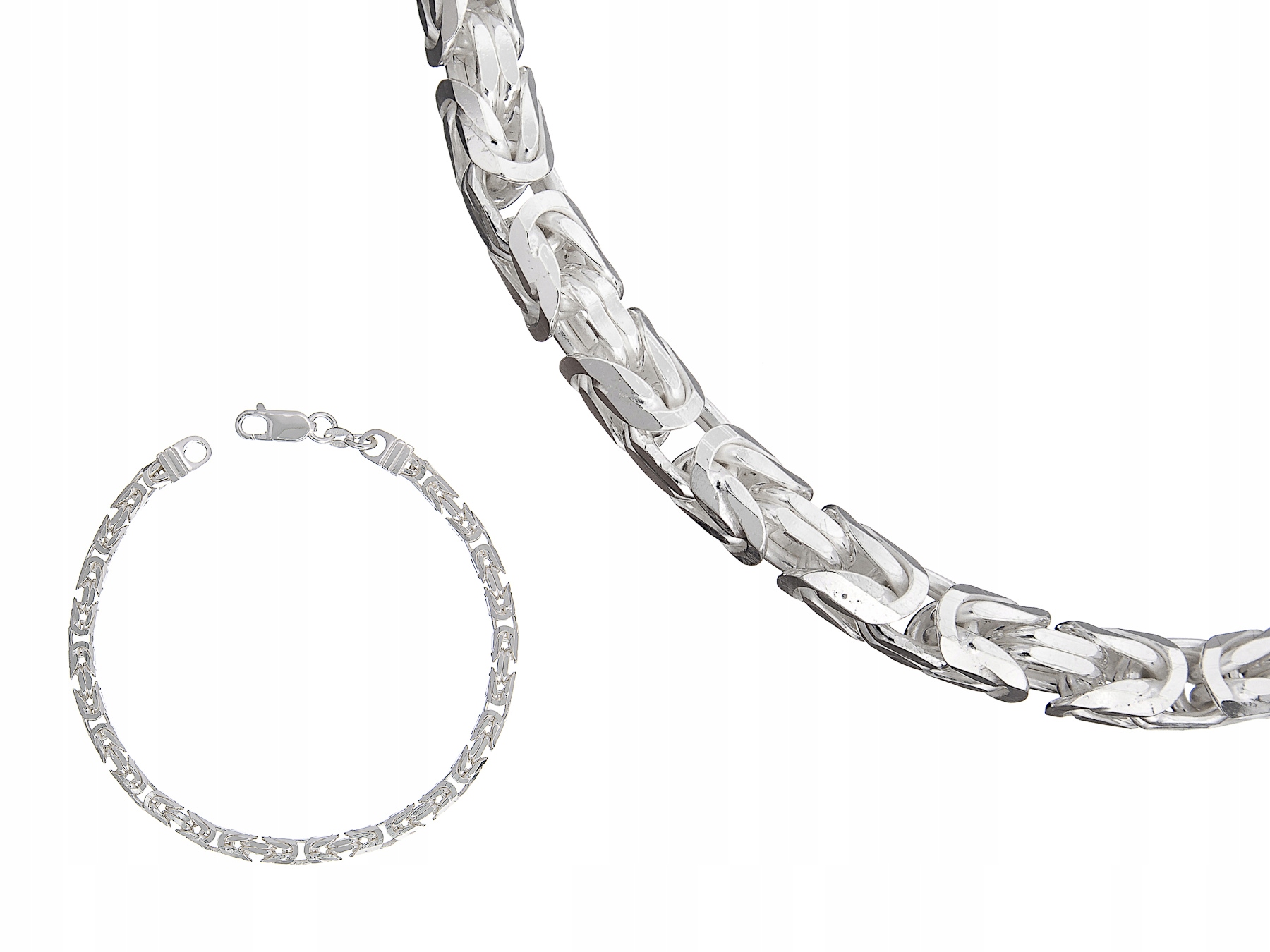 Stříbrný Náramek Královský Byzantín 24 CM 4,3 MM