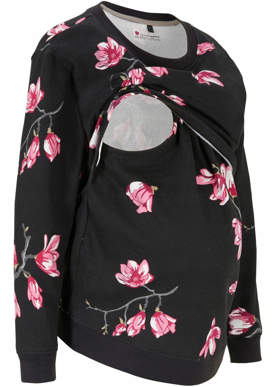 BLUZA W KWIATY DO KARMIENIA BONPRIX 48 Rozmiar 48