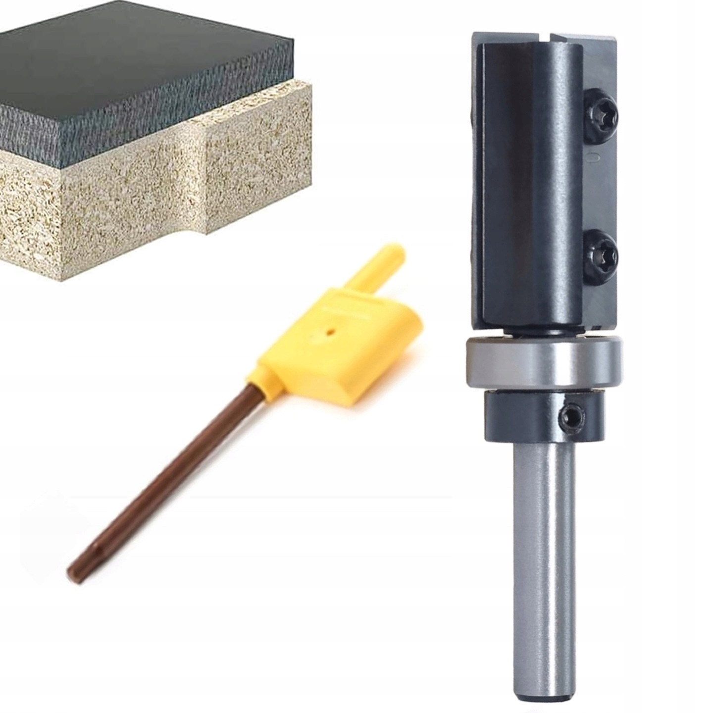 Přímá fréza pro šablonu s ložiskem D19 mm L60 mm 8 mm pro vyměnitelné destičky