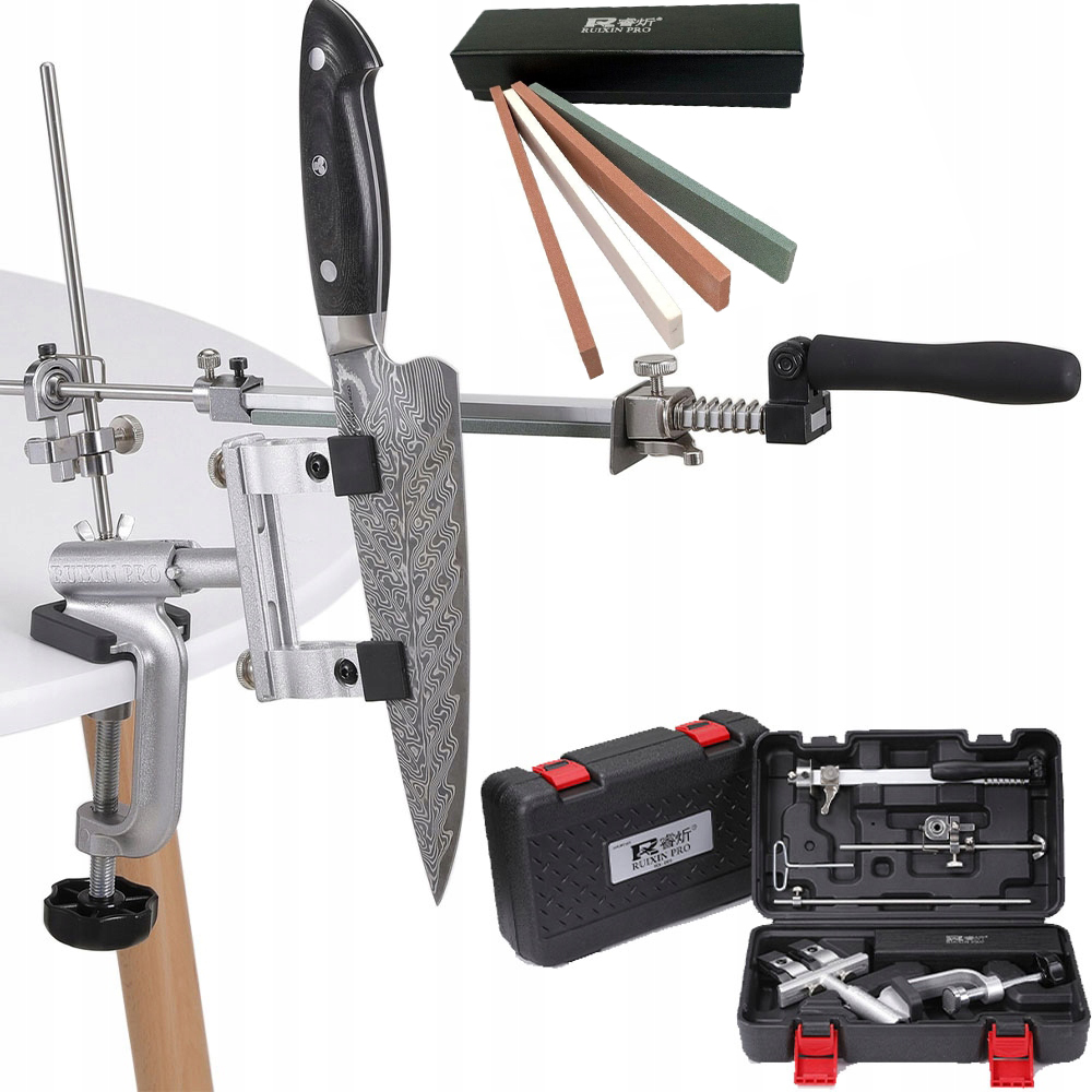 PROFESJONALNA OSTRZAŁKA KAMIENNA NOŻY NOŻYCZEK OSEŁKA RUIXIN PRO + WALIZKA