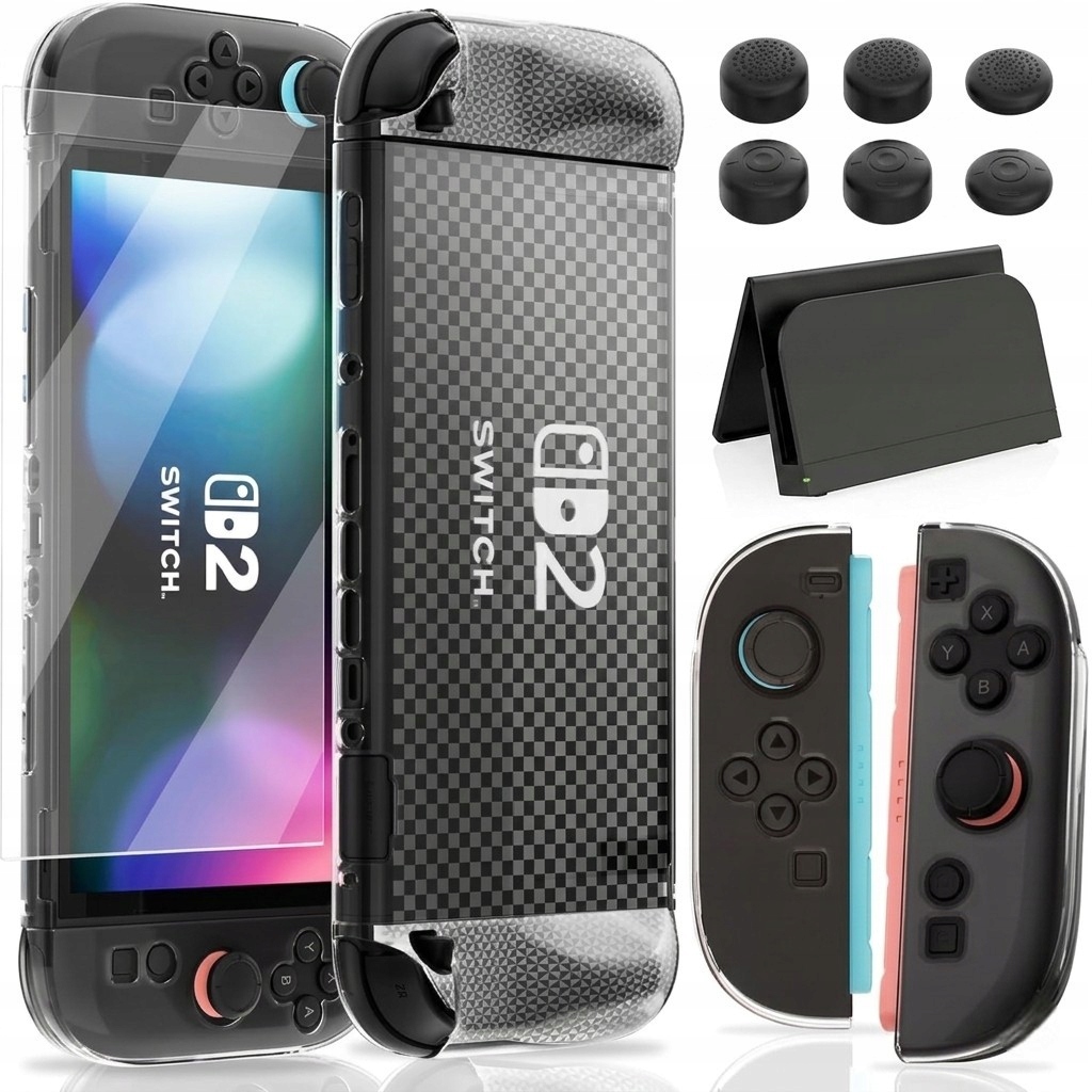 Etui HEYSTOP do Nintendo Switch 2 Dokowalne Obudowa TPU Szkło Nakładki Case