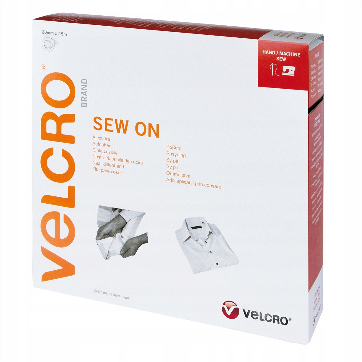 Velcro Šicí páska na suchý zip na textil háček a poutko 20mm x 5m bílá