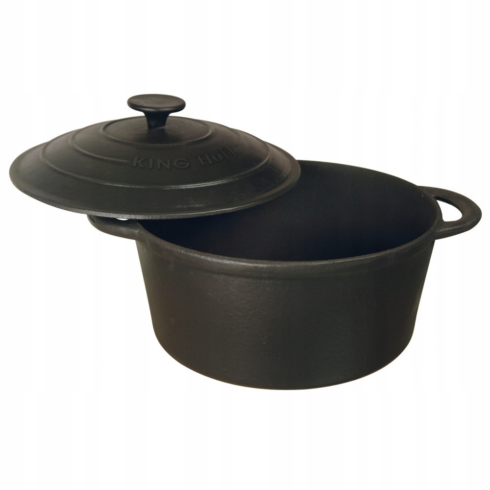 Hrnec litinový s víkem litina na indukci 24 cm 4 l černý KINGHoff