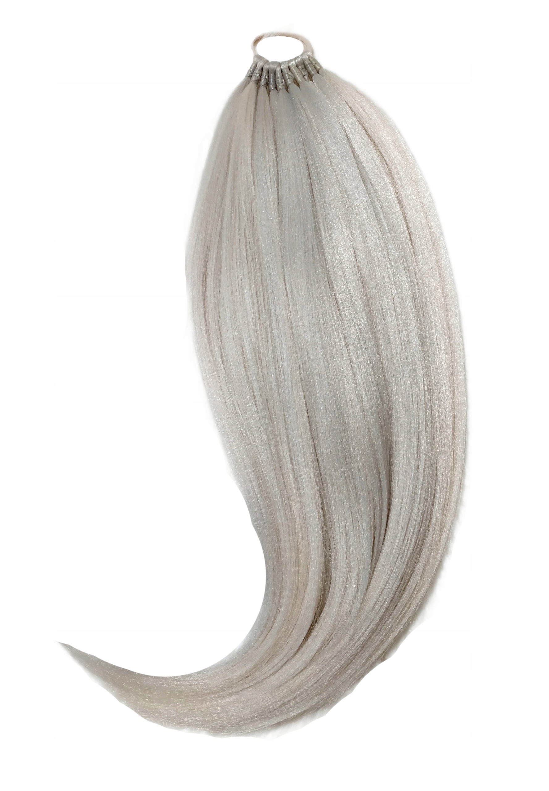 Připínací poník na gumičce, Příčesek, světle blond, Platinová Blondýnka, 80 cm