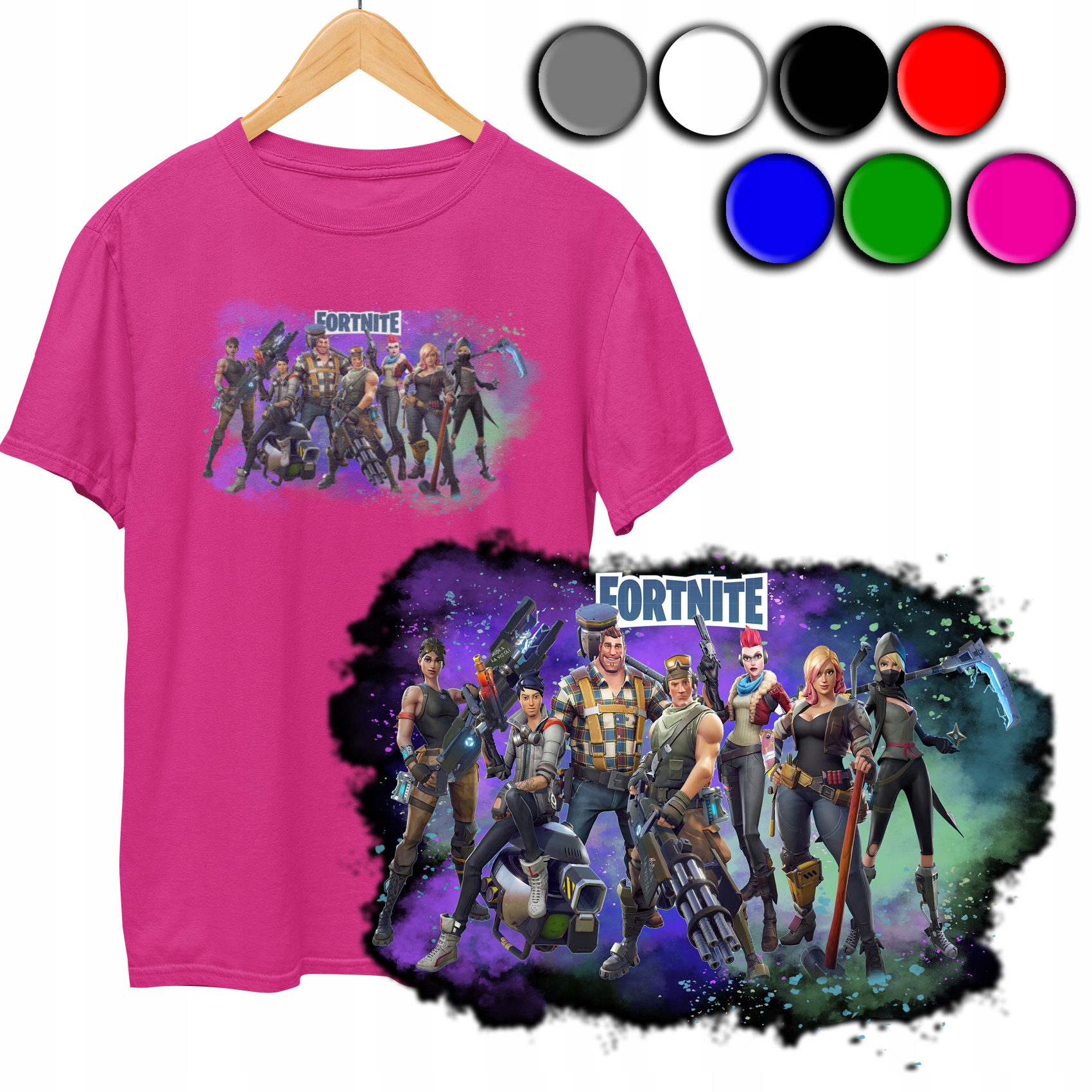 KOSZULKA DZIECI CA T SHIRT Z NADRUKIEM FORTNITE GRA WZORY M 134 140 14633532290 Allegro.pl