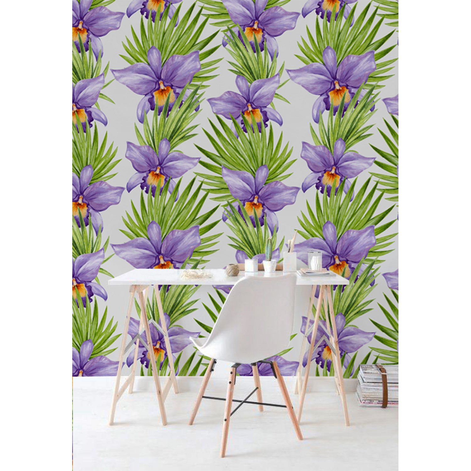 

Flizelina tapeta Fioletowa łąka kwiatowa 152x104cm