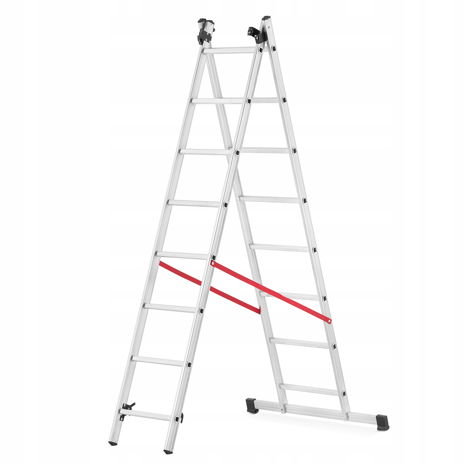 Drabina aluminiowa 3x7 wielofunkcyjna na schody HIGHER 5,60m 150kg GRATIS — 21