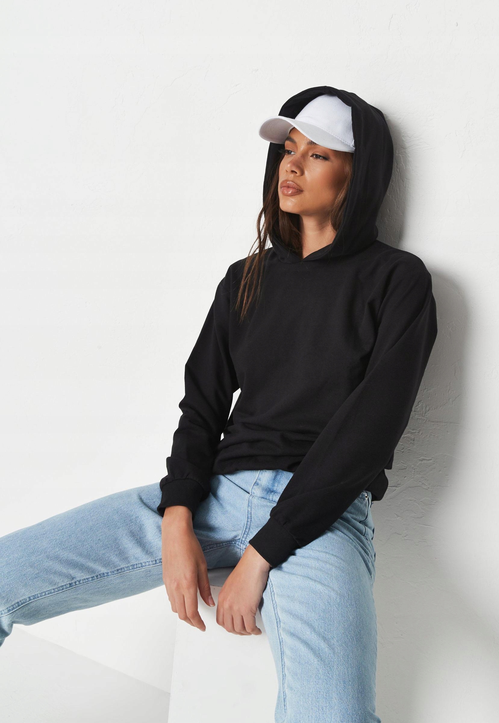 D1S036 MISSGUIDED Y06 KREMOWA BLUZA KAPTUR__S Rozmiar S