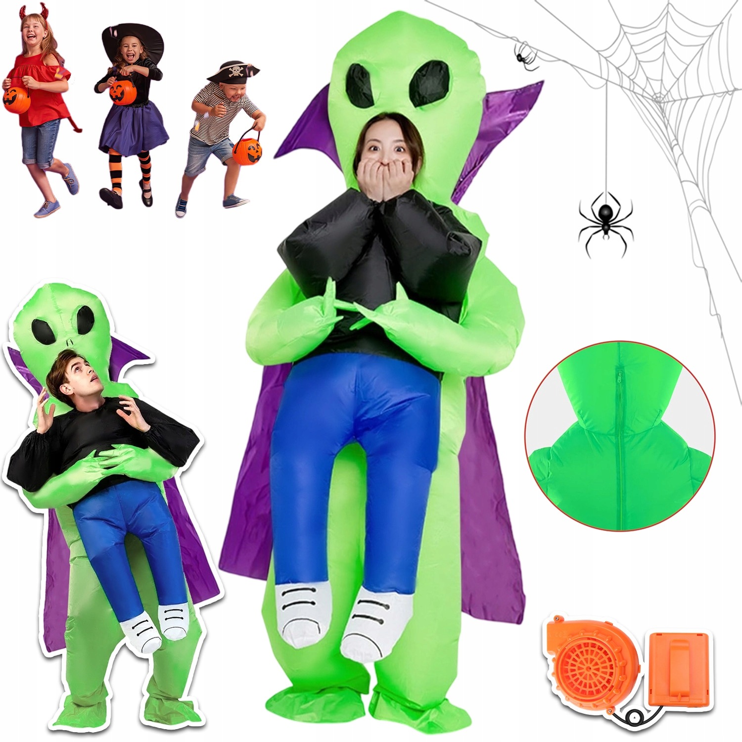 Nafukovací Kostým Mimozemšťané Alien Únos Ufo Halloween Dospělých
