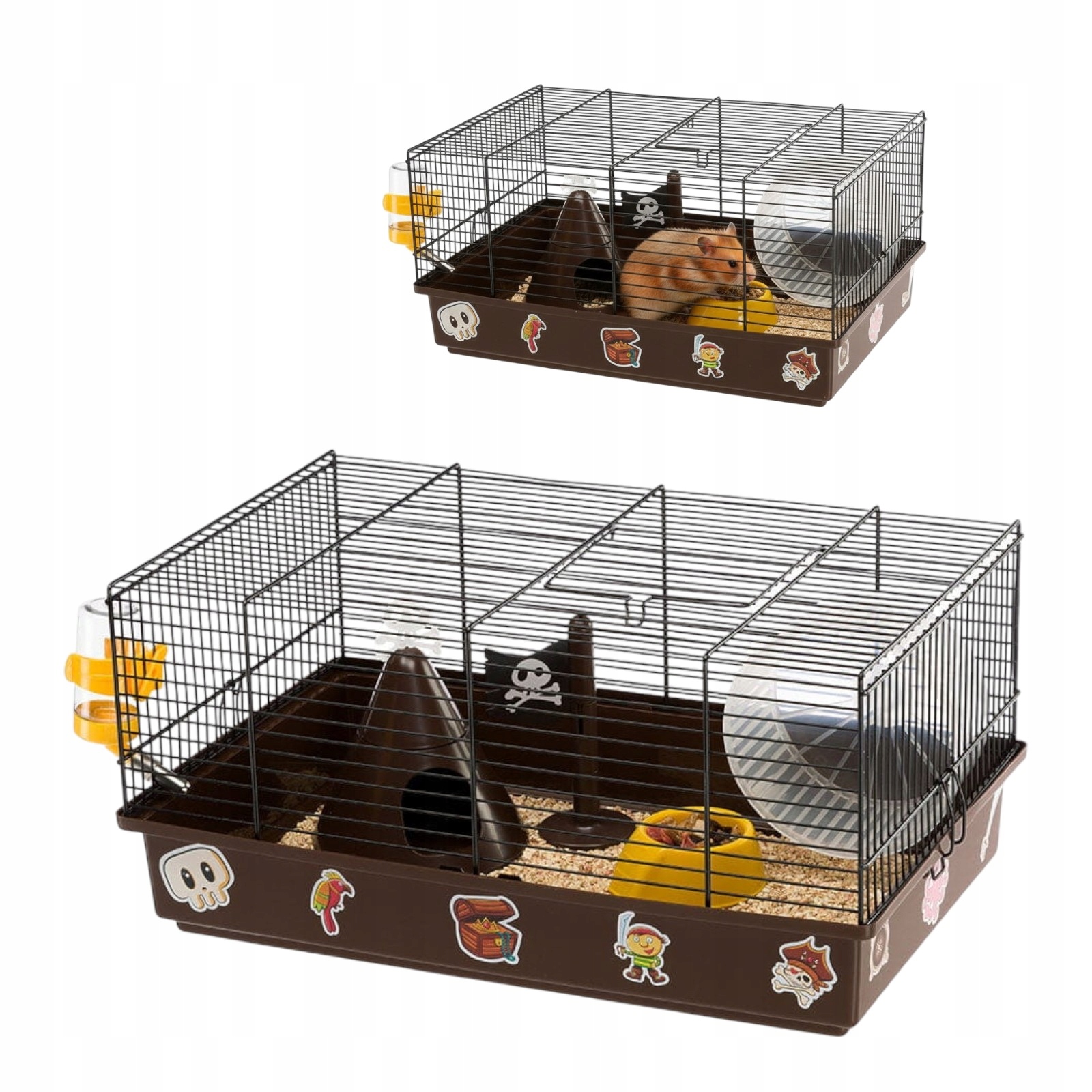 Wyjątkowa, tematyczna klatka Dla Chomików Motyw Piracki Kolor Brąz