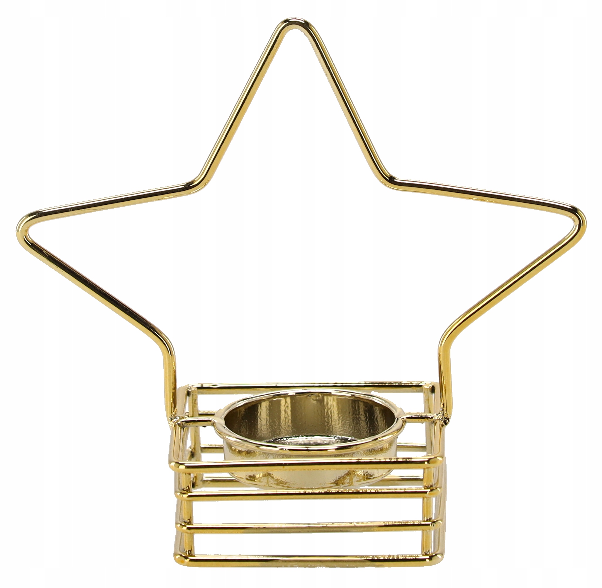 ŚWIECZNIK METALOWY NA TEALIGHT ZŁOTY - GWIAZDA 12.2 cm