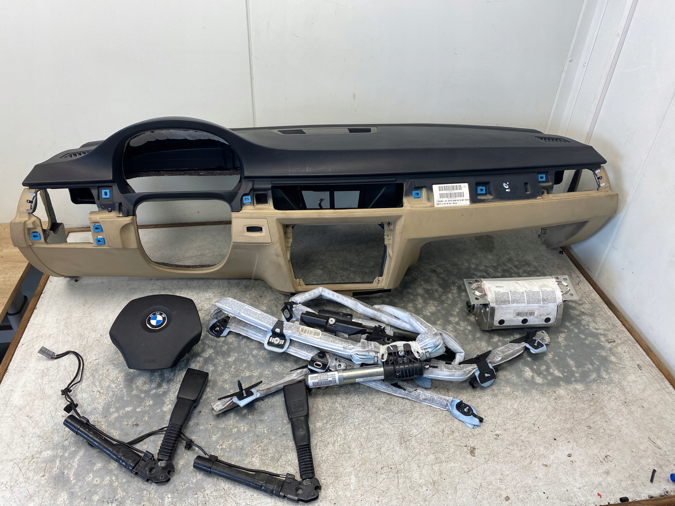 BMW E90 E91 dashboard console tension belts airbag airbag adjuster original