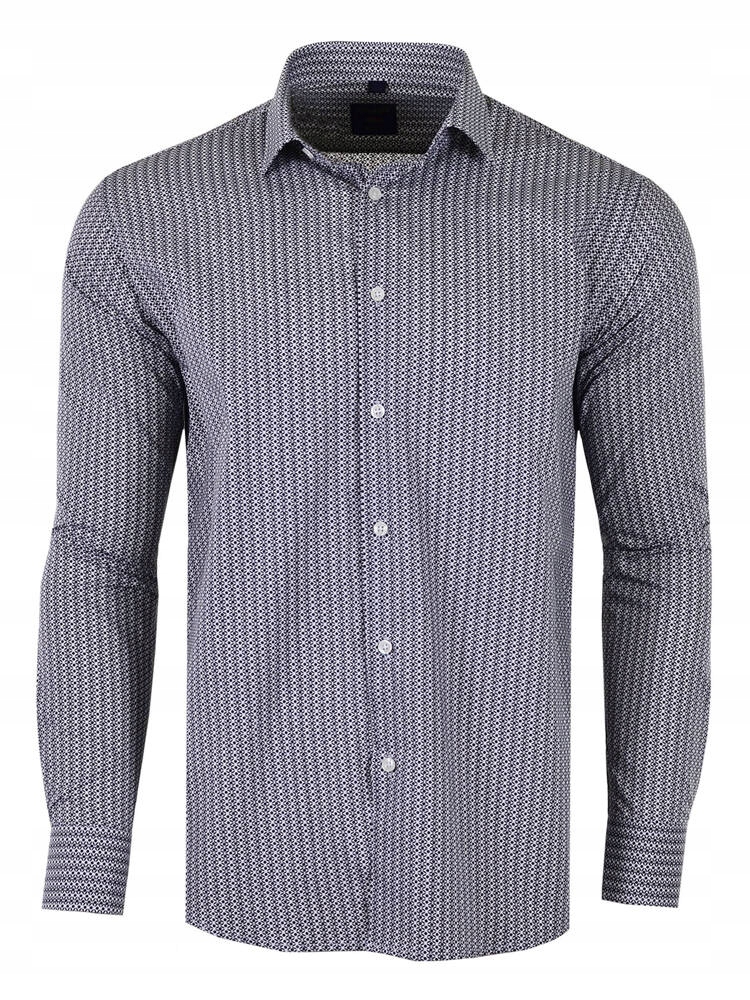 48/49 Košile Vzor Černá Dlouhá Velká