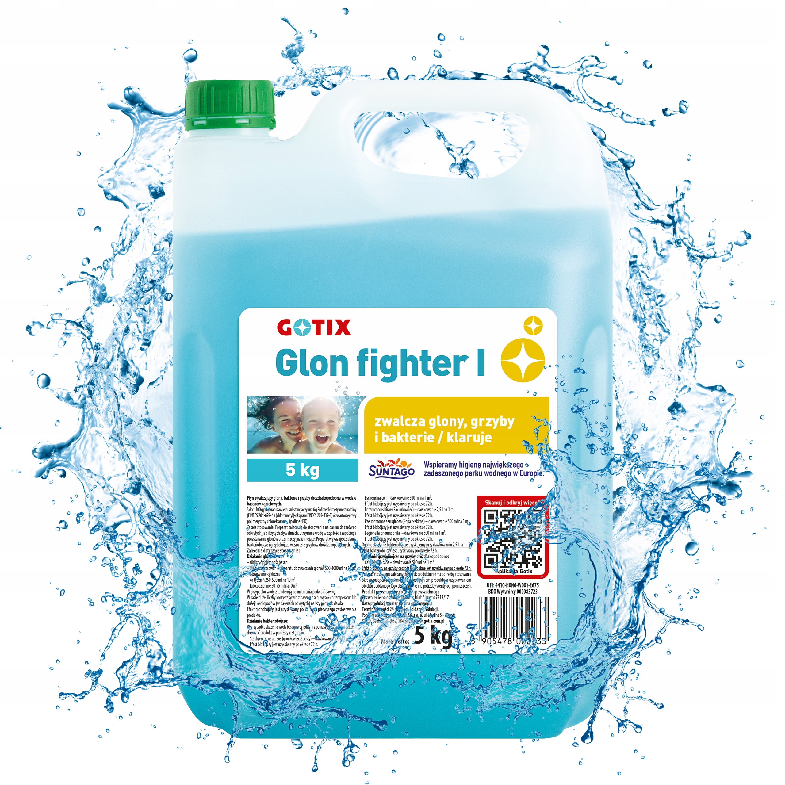 Antyglon Środek na Glony w Basenie Przeciw Glonom Chemia Basenowa 5KG Gotix