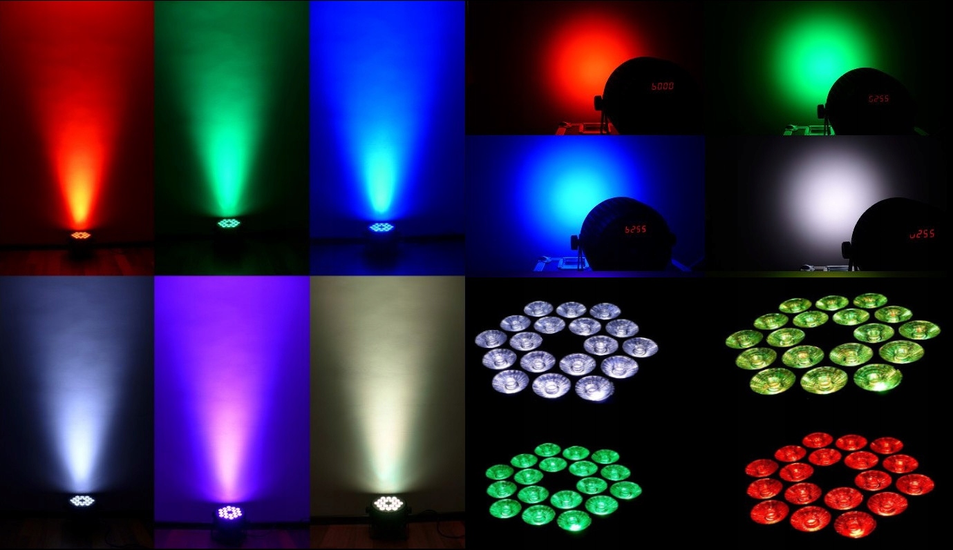 Reflektor sceniczny kolorofon LED PAR RGBW 54 led DMX 60-160w Model 36 LED PAR LIGHT