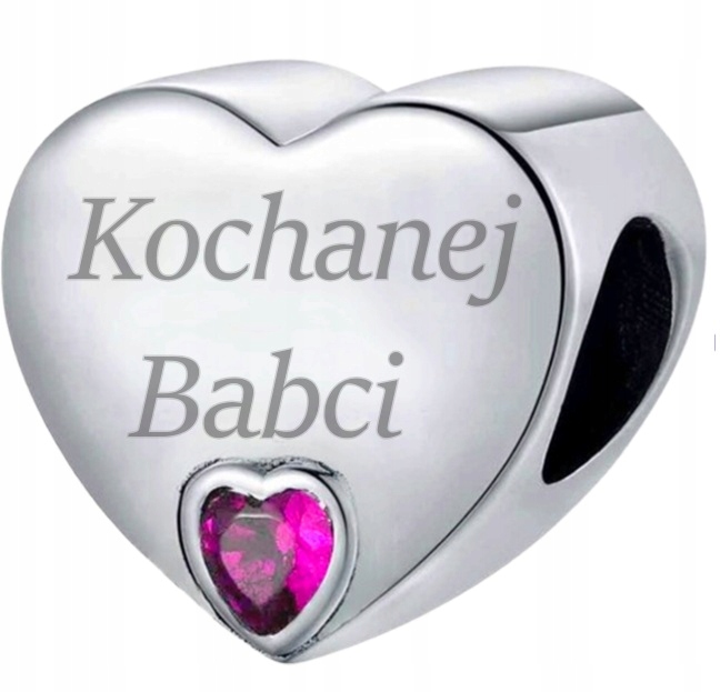 Stříbrný přívěsek srdce Pro Milovanou Babičku ke Dni babiček, stříbro ryzosti Stříbro s925
