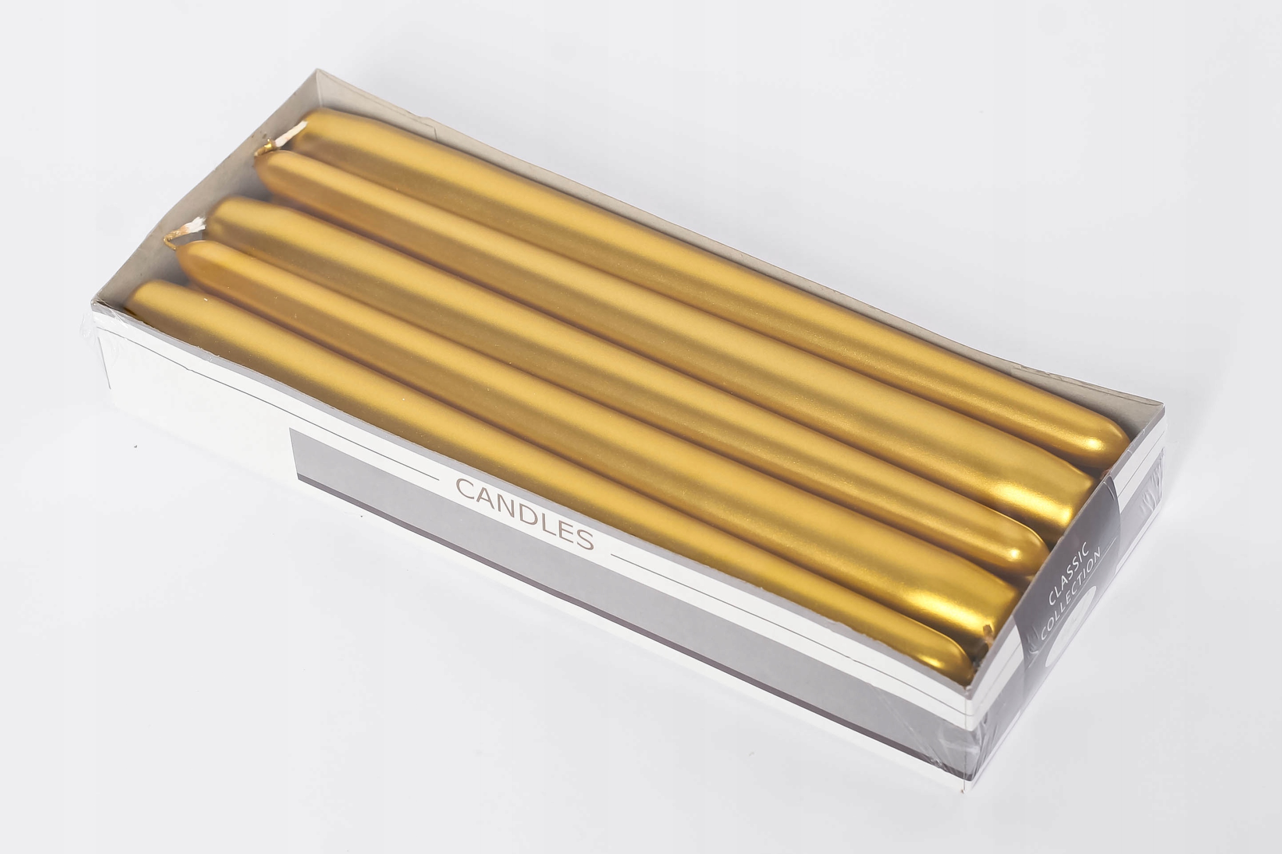 

Świece Stożkowe złote kurkuma 240/22 mm 10 szt