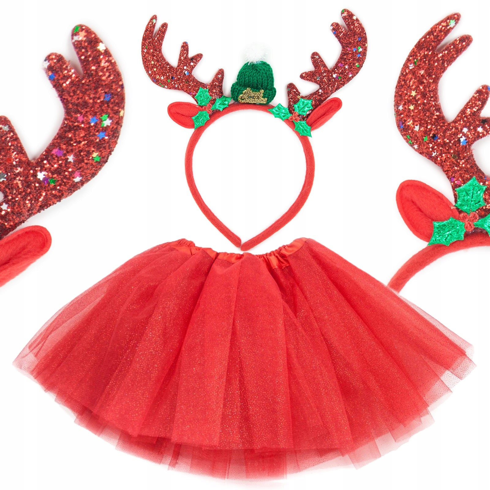 STRÓJ Święta PRZEBRANIE RENIFER spódnica AKCESORIA Rozmiar uniwersalny