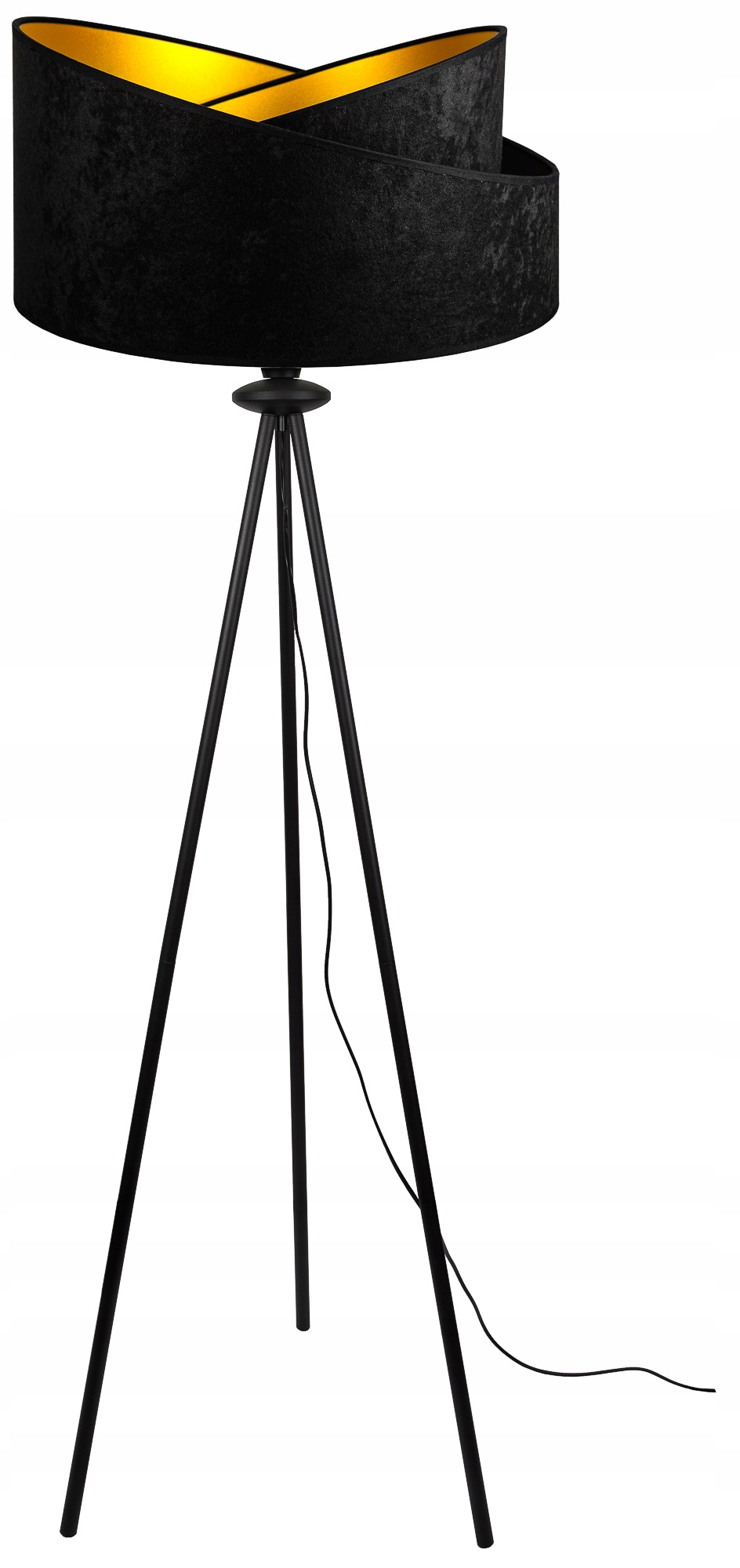 Podlahová lampa Glimex Abažur E27 60 W černá, žlutá