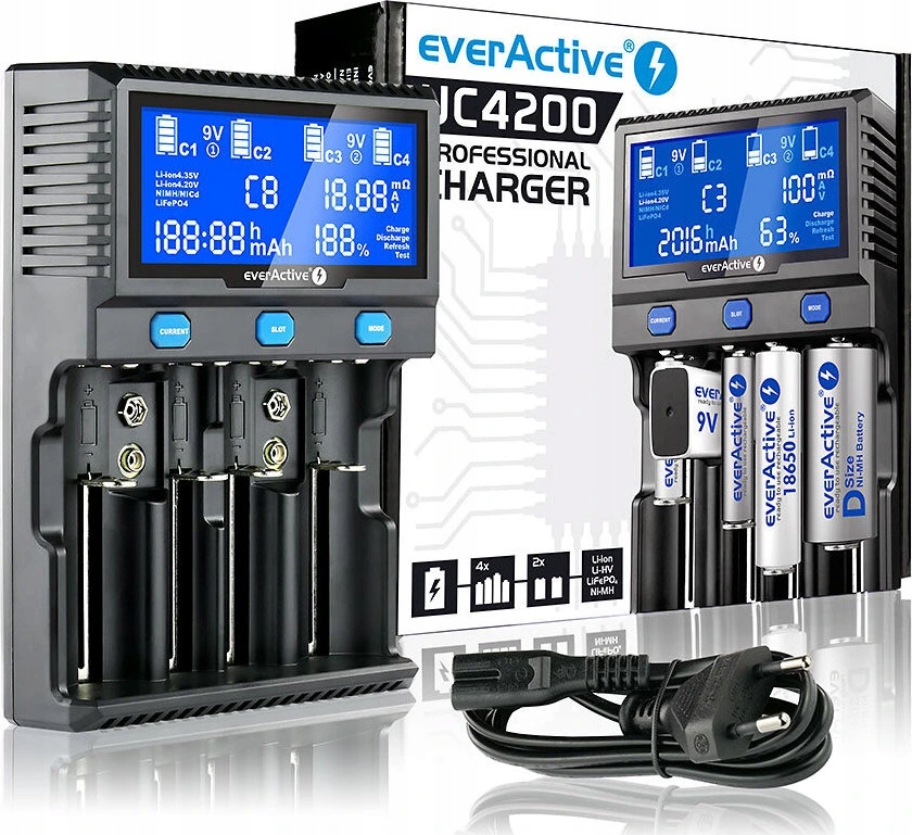 Nabíjačka batérií UC-4200 pre valcové Li-ion, Li-FePO4, Li-HV, Ni-MH a 9V b