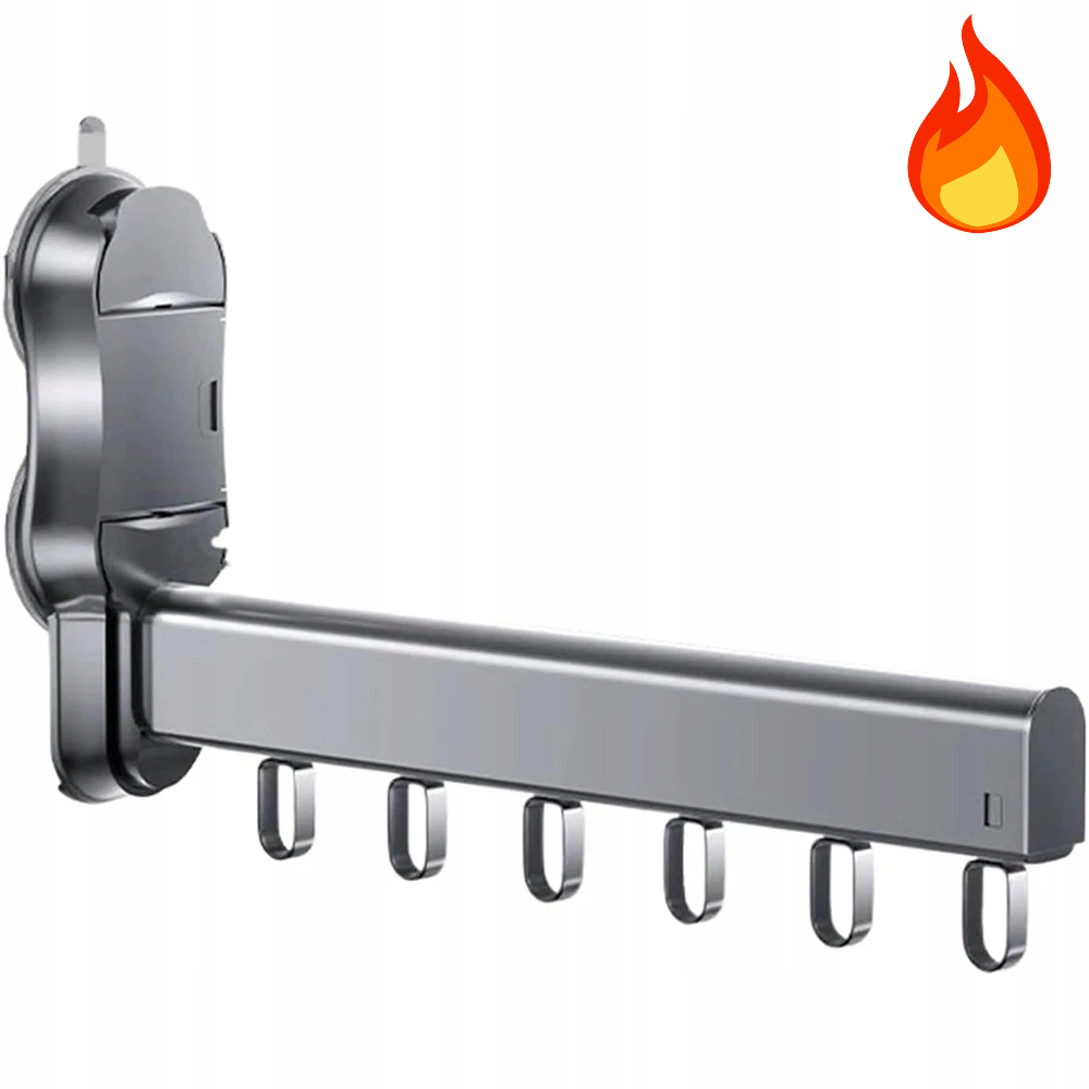 Levně Folding Clothes Rack Věšák Sušák Rozkládací nástěnný 6 háčků