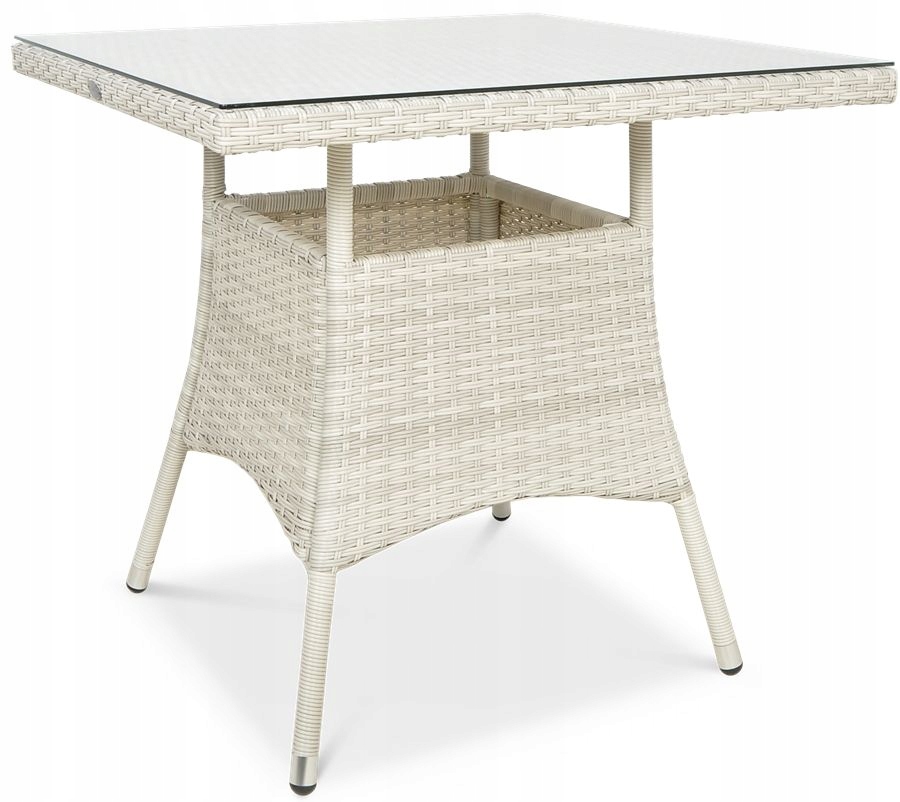 Zahradní jídelní stůl Technorattan Lugo 80 cm na terasu Bílá zahrada