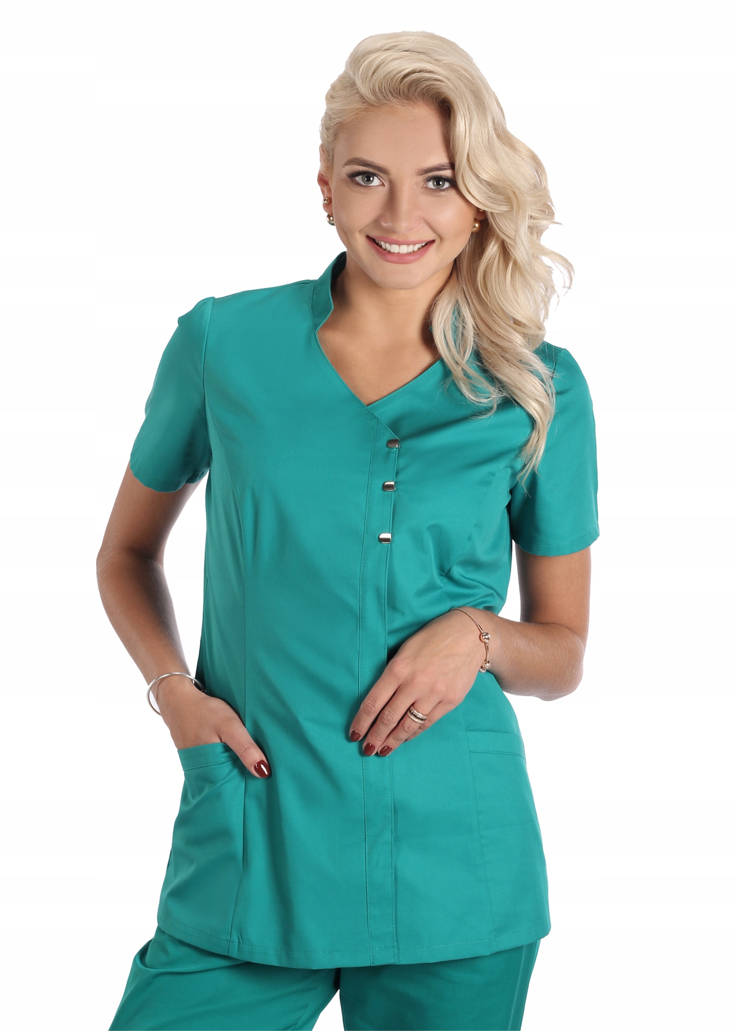 Kosmetická zástěra rozepínací 16 kol. S