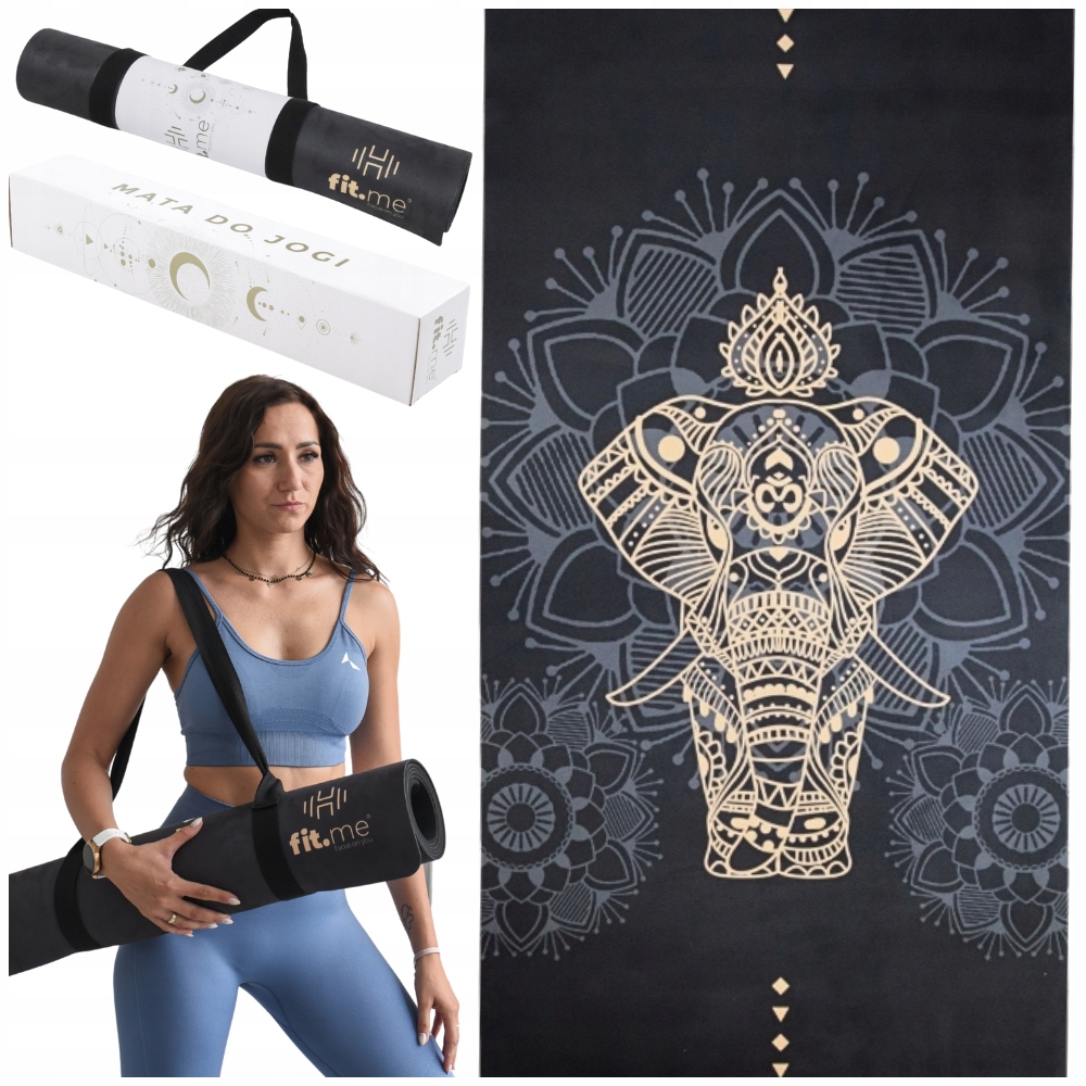 Piękna Mata Premium Do Jogi Ćwiczeń Stabilna Zamszowa 4 MM Ze Wzorem