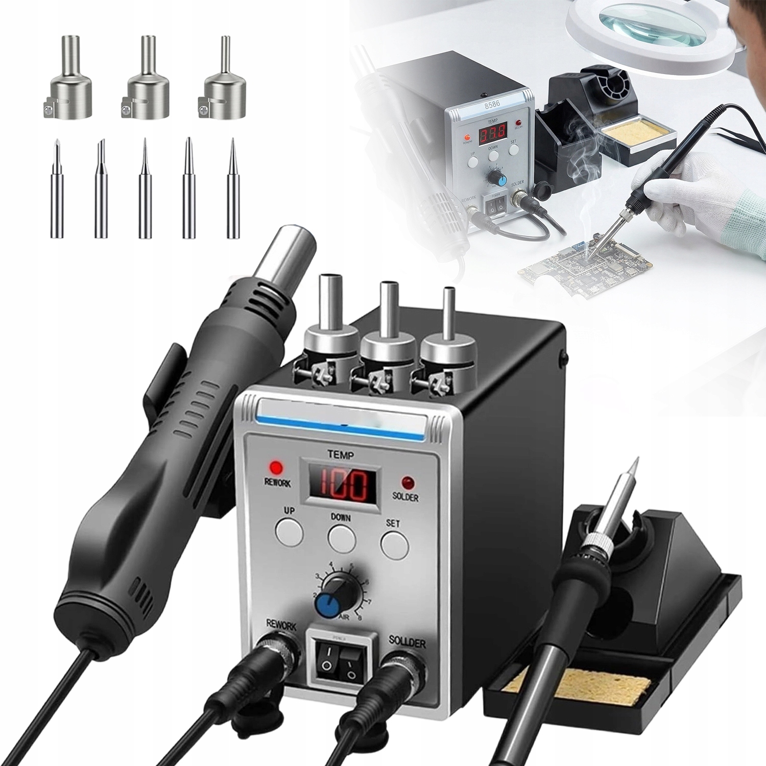 Horkovzdušná Pájecí Stanice 700 W Pro Elektroniku