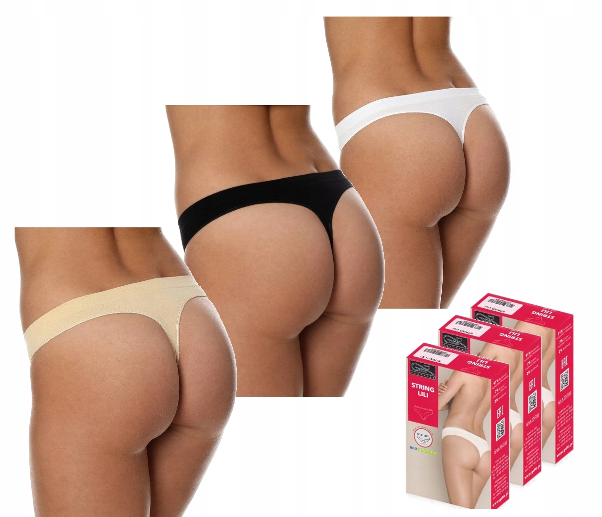 

Bezszwowe Stringi Gatta Lili | 3-PACK | M